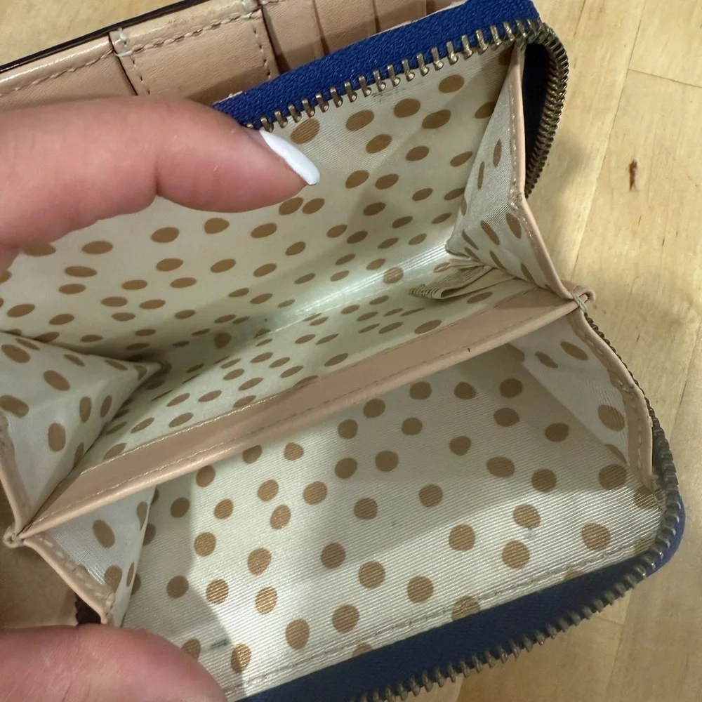 Kate Spade Blue and Beige Polka Dot Interior Bag